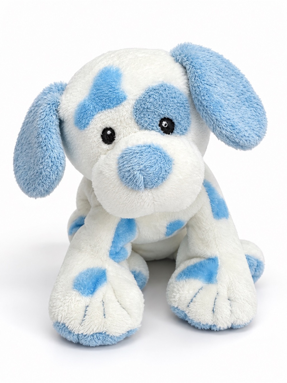 Ty Pluffies Baby Pups Blue White Spotted Puppy Dog Plush Lovey